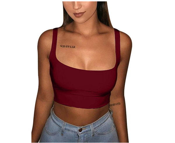 2019 Sexy Women Solid Strappy Tanks Vest Crop Top Summer