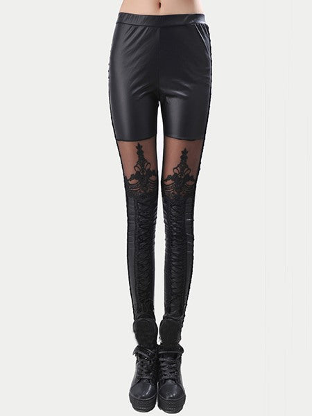 Summer Gothic Chic Punk Sexy Club Black Women Leggings