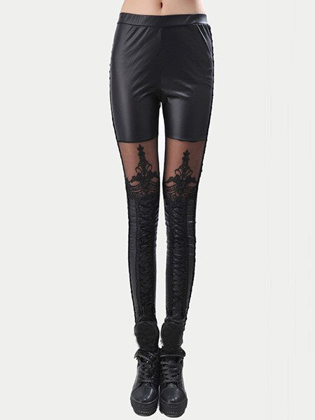Summer Gothic Chic Punk Sexy Club Black Women Leggings