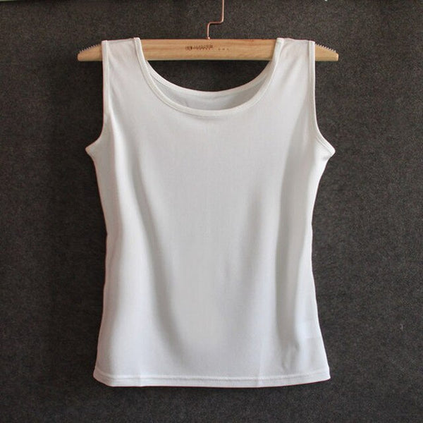 Silk Knitted Sleeveless Women Tank Top Basic Camisoles Summer Shirts