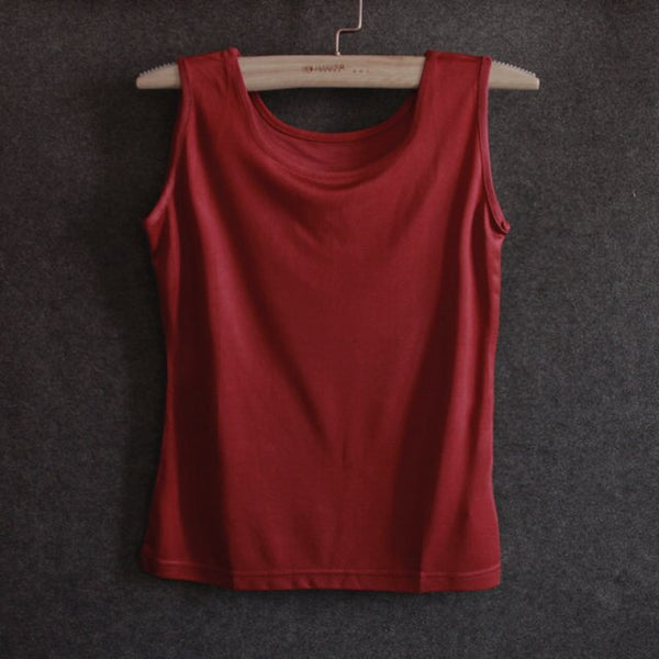 Silk Knitted Sleeveless Women Tank Top Basic Camisoles Summer Shirts