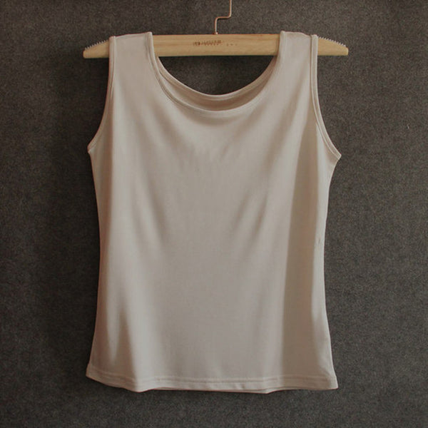 Silk Knitted Sleeveless Women Tank Top Basic Camisoles Summer Shirts